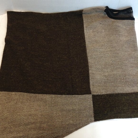 Lavena Brown/Beige Oversize Poncho - Picture 12 of 13